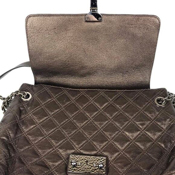 MARC JACOBS The Large Single Quilted Leather Shoulder Bag Bronze - Picture 11 of 11